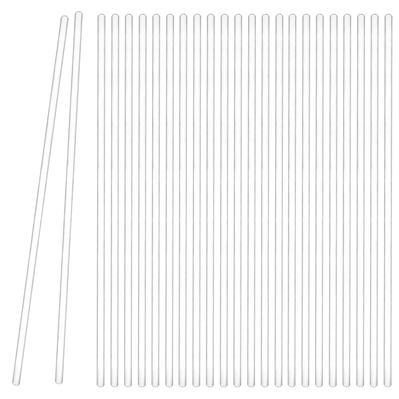 QWORK 12-Inch U Glass Stirring Rods - 24 Pack, Smooth Round Ends, Borosilicate Glass Stir Stick, 6mm Diameter - Image 1